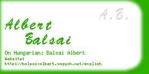 albert balsai business card